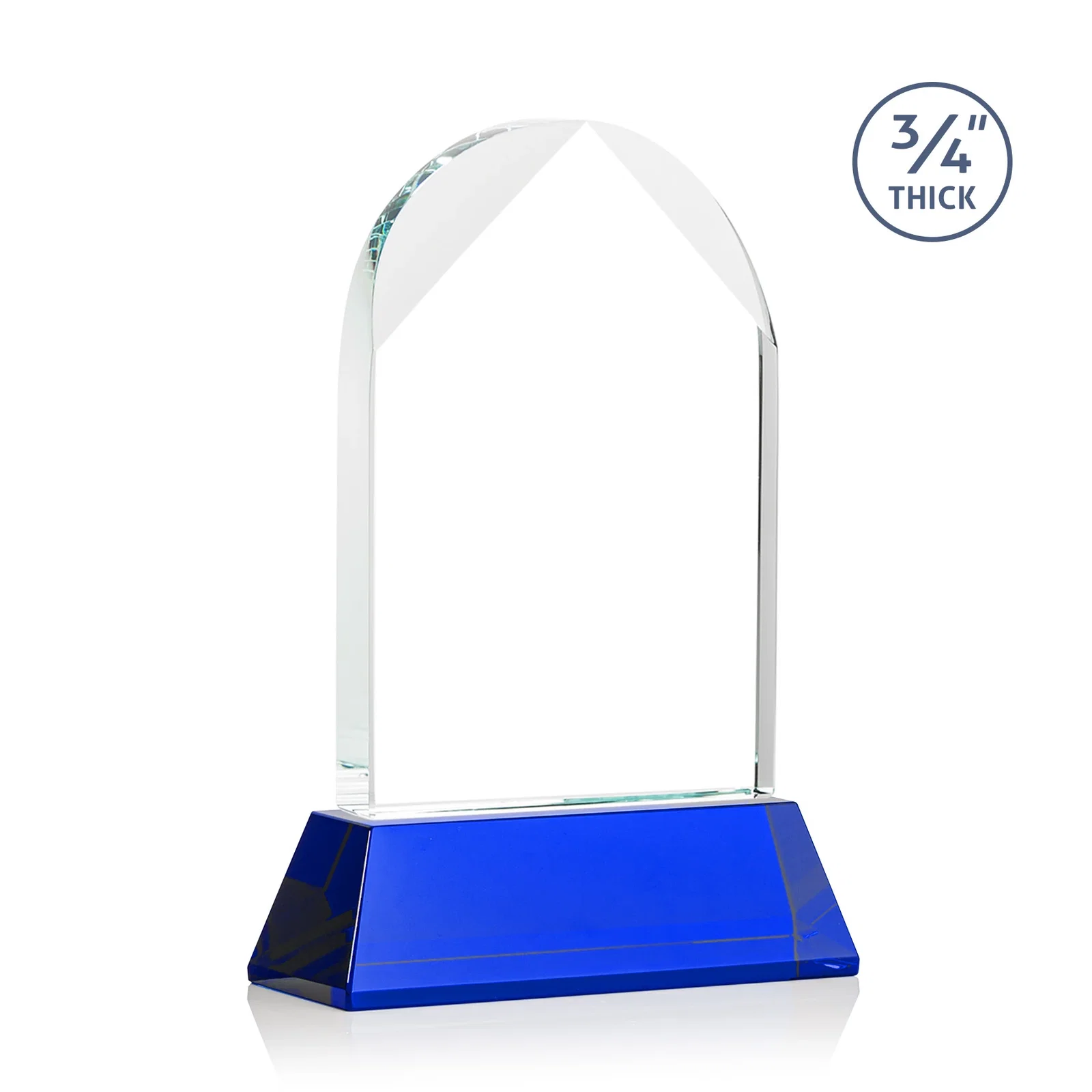 Custom Starfire Crystal Arch Award, Tall Tapered Base, Prismatic Finish, awards, with your logo for corporate award ceremonies