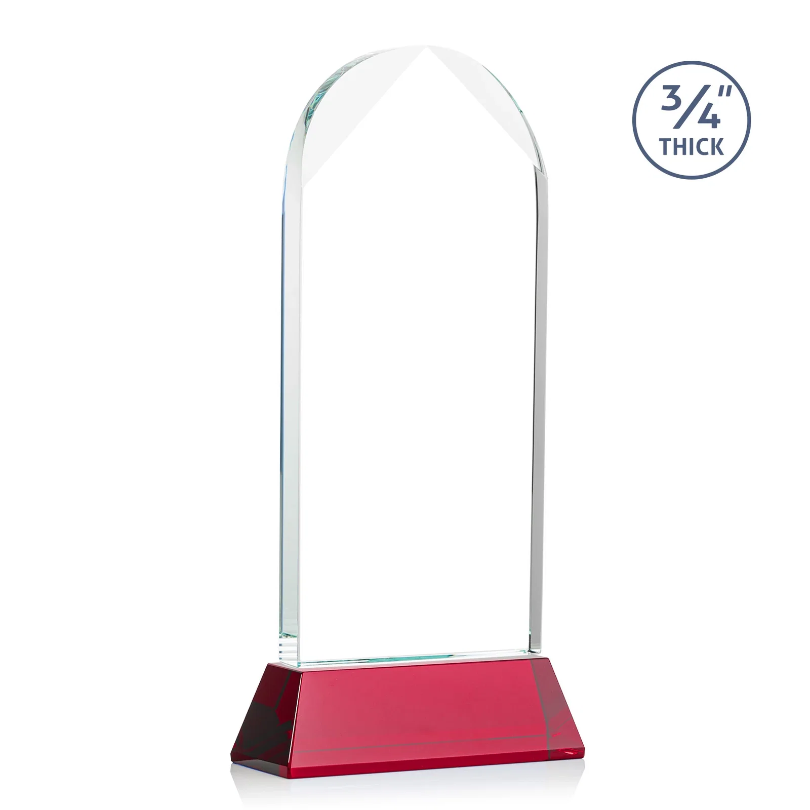 Custom Starfire Crystal Arch Award, Tall Tapered Base, Prismatic Finish, awards, with your logo for sales achievement awards