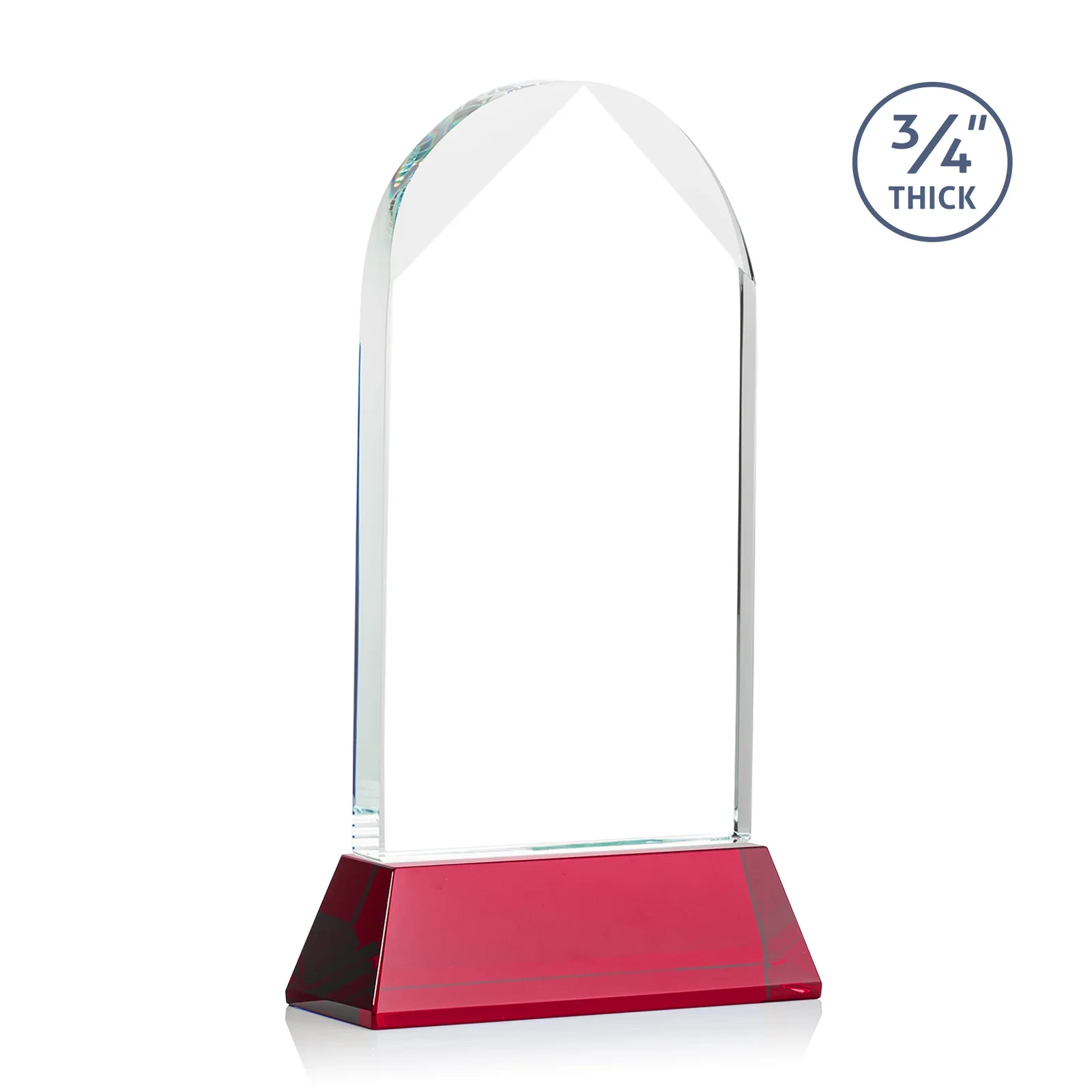 Custom Starfire Crystal Arch Award, Tall Tapered Base, Prismatic Finish, awards, with your logo for team milestone celebrations