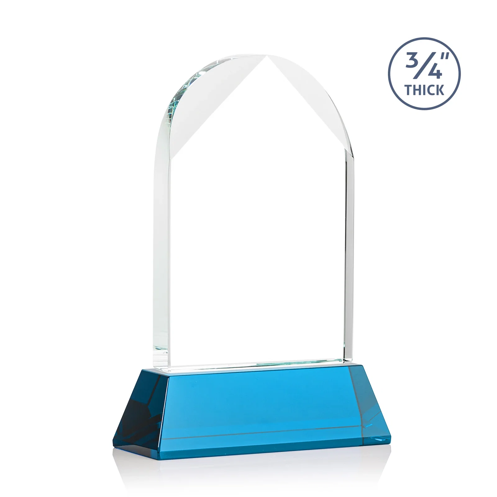 Custom Starfire Crystal Arch Award, Tall Tapered Base, Prismatic Finish, awards, with your logo for graduation ceremonies