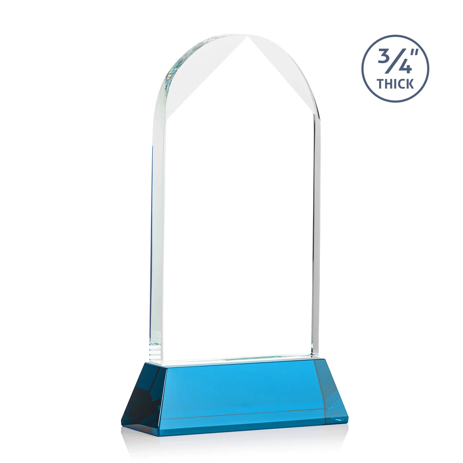 Custom Starfire Crystal Arch Award, Tall Tapered Base, Prismatic Finish, awards, with your logo for safety achievement programs
