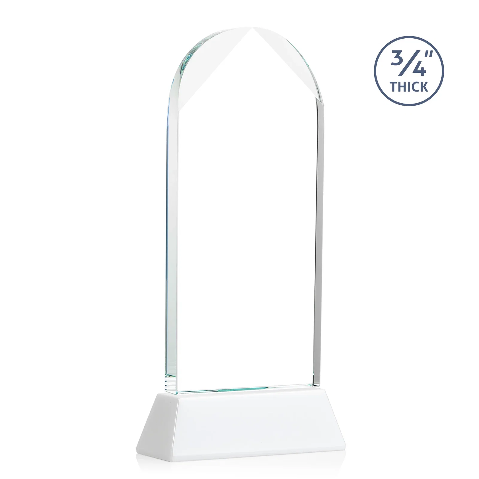 Custom Starfire Crystal Arch Award, Tall Tapered Base, Prismatic Finish, awards, with your logo for volunteer appreciation