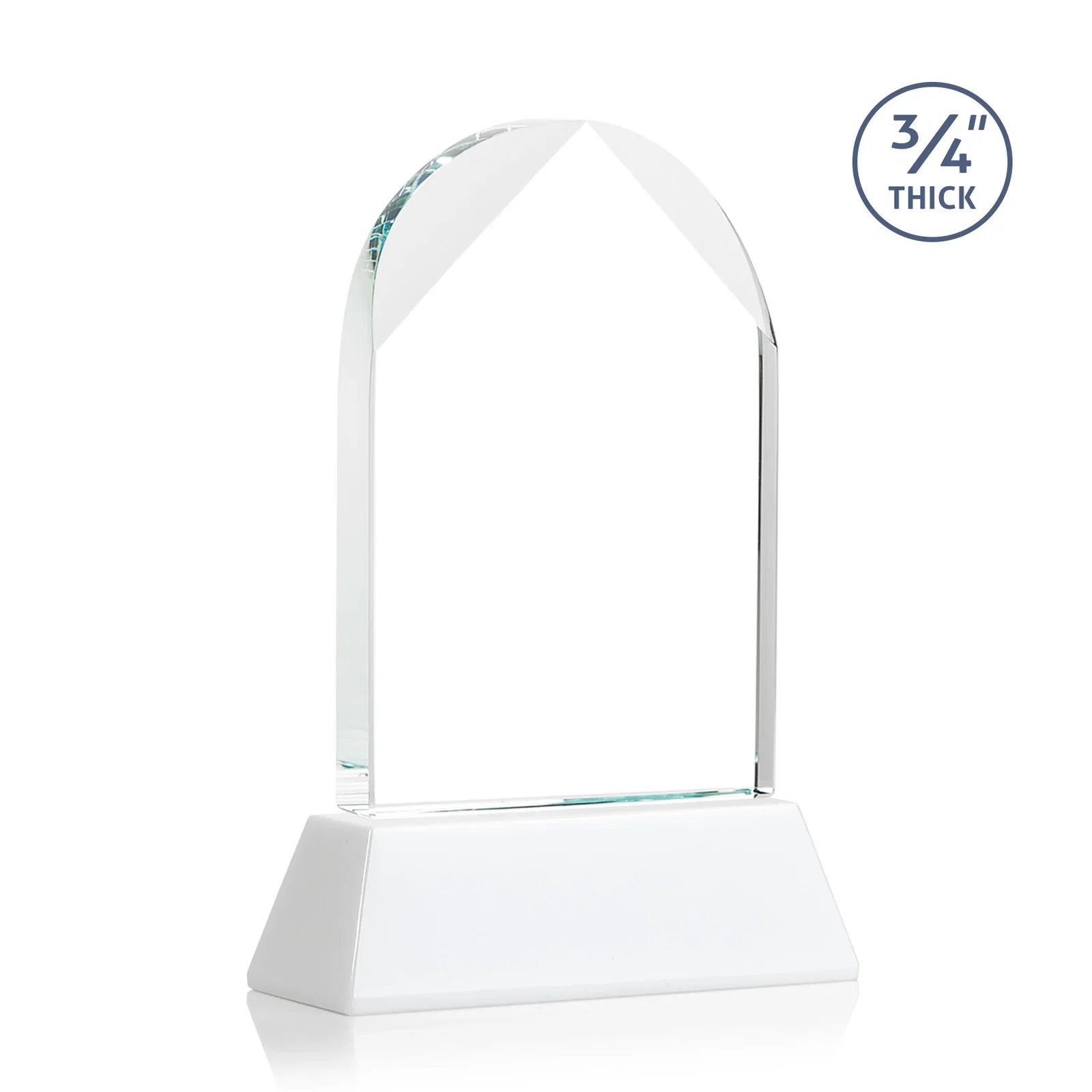 Custom Starfire Crystal Arch Award, Tall Tapered Base, Prismatic Finish, awards, with your logo for dealer and partner awards