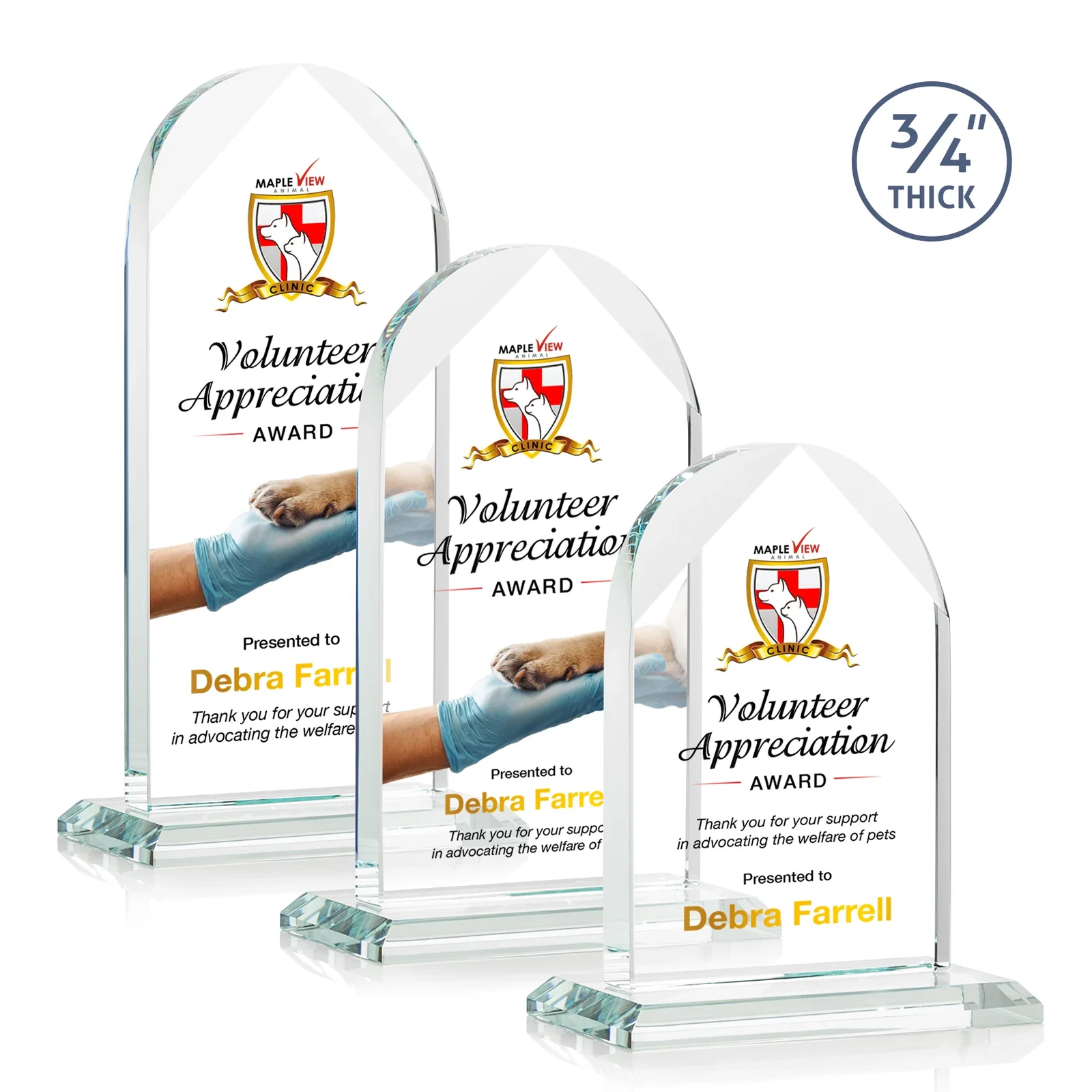 Promotional Starfire Crystal Arch Award on Mitered Base, awards for safety achievement programs