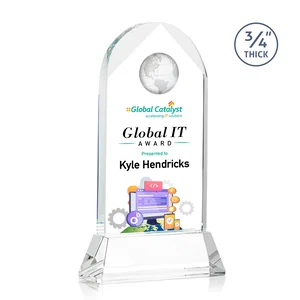 Starfire Crystal Arch Award Topped With an Optical Crystal Globe