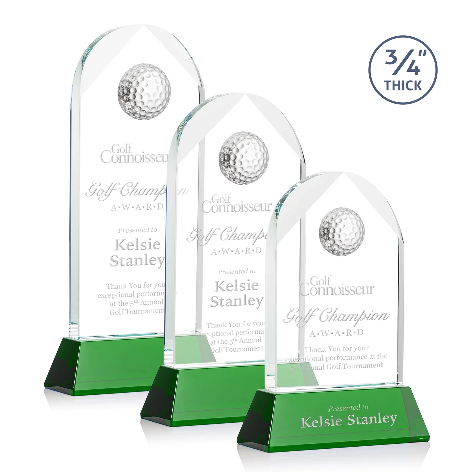 Custom Starfire Crystal Arch Award with 2nd-Position Etch Option for retirement presentations