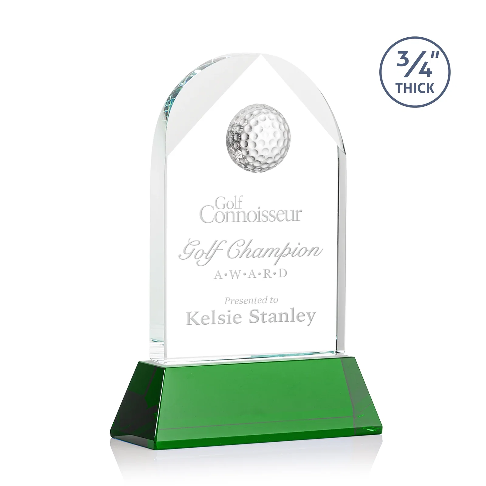 Custom Starfire Crystal Arch Award with 2nd-Position Etch Option for donor appreciation