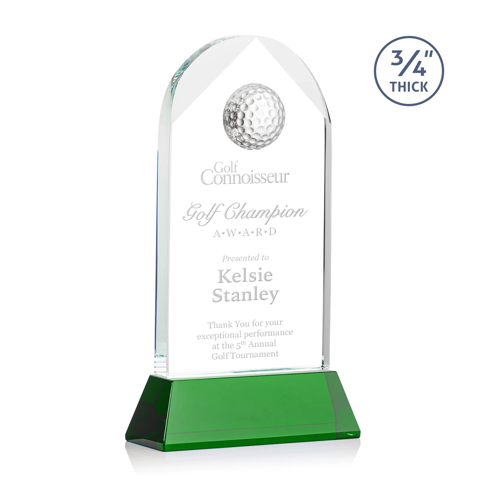 Custom Starfire Crystal Arch Award with 2nd-Position Etch Option for graduation ceremonies