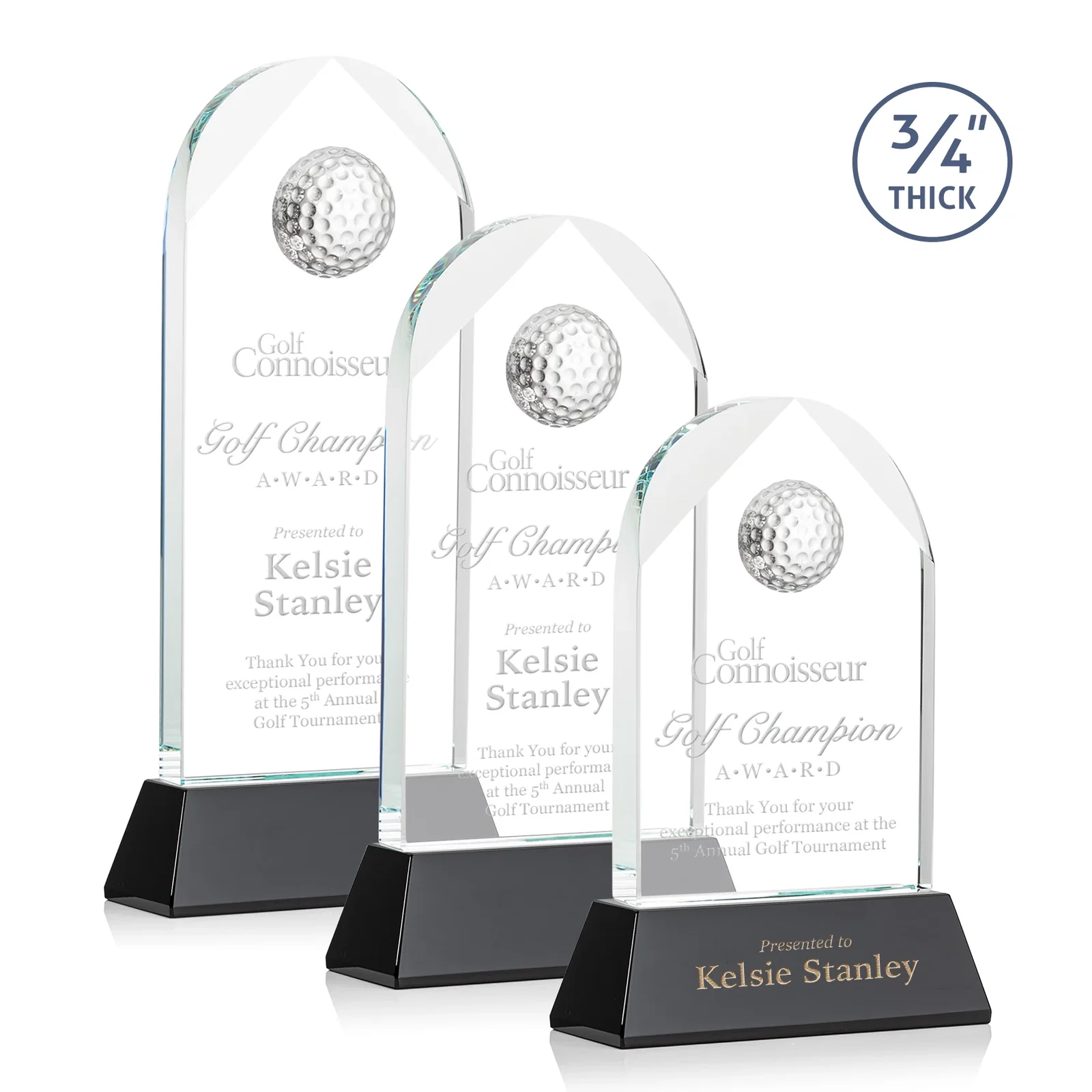 Custom Starfire Crystal Arch Award with 2nd-Position Etch Option for safety achievement programs