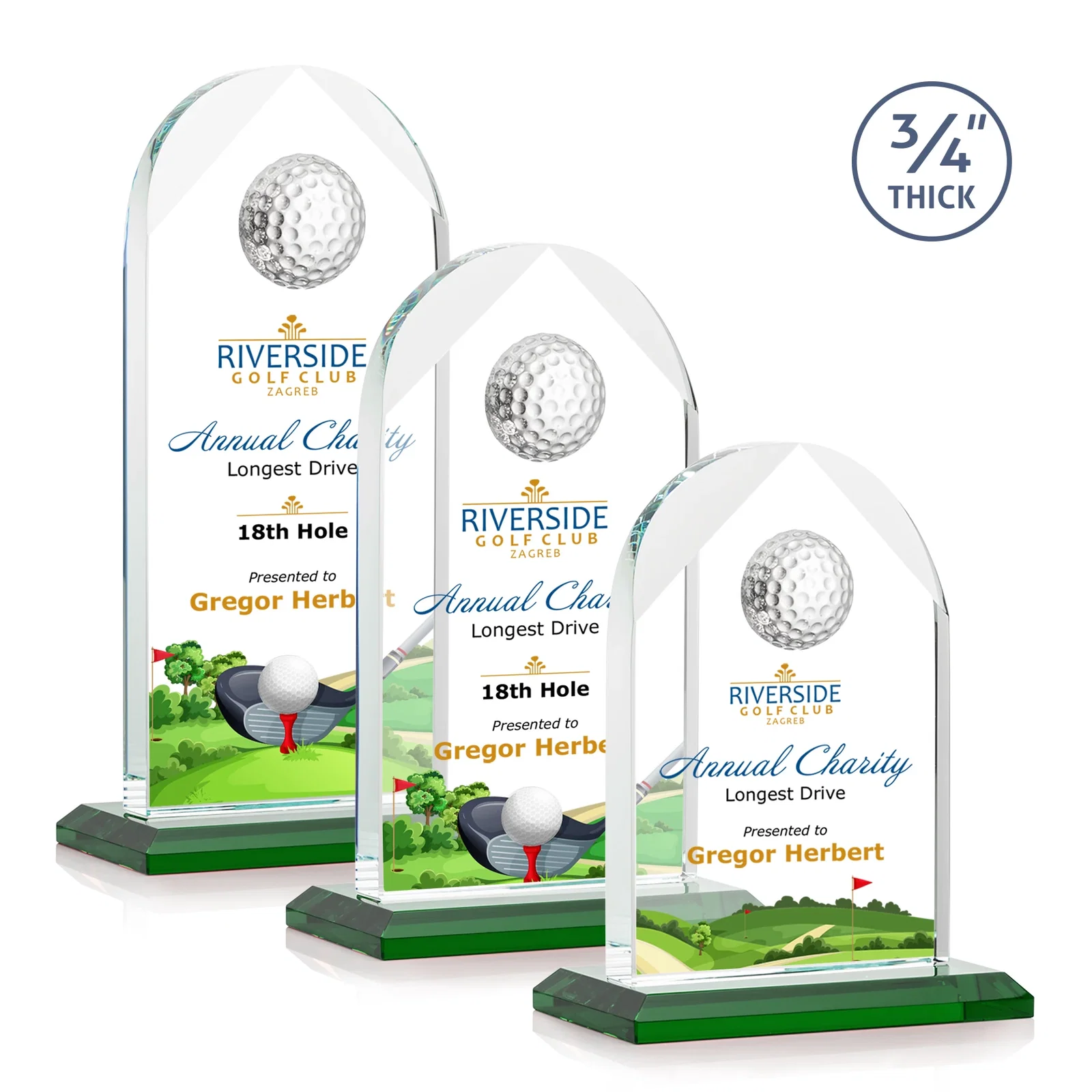 Personalized Starfire Crystal Arch Award with Ball on Mitered Base for team milestone celebrations