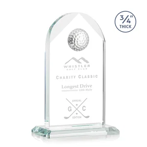 Starfire Crystal Arch Award with Ball on Mitered Base