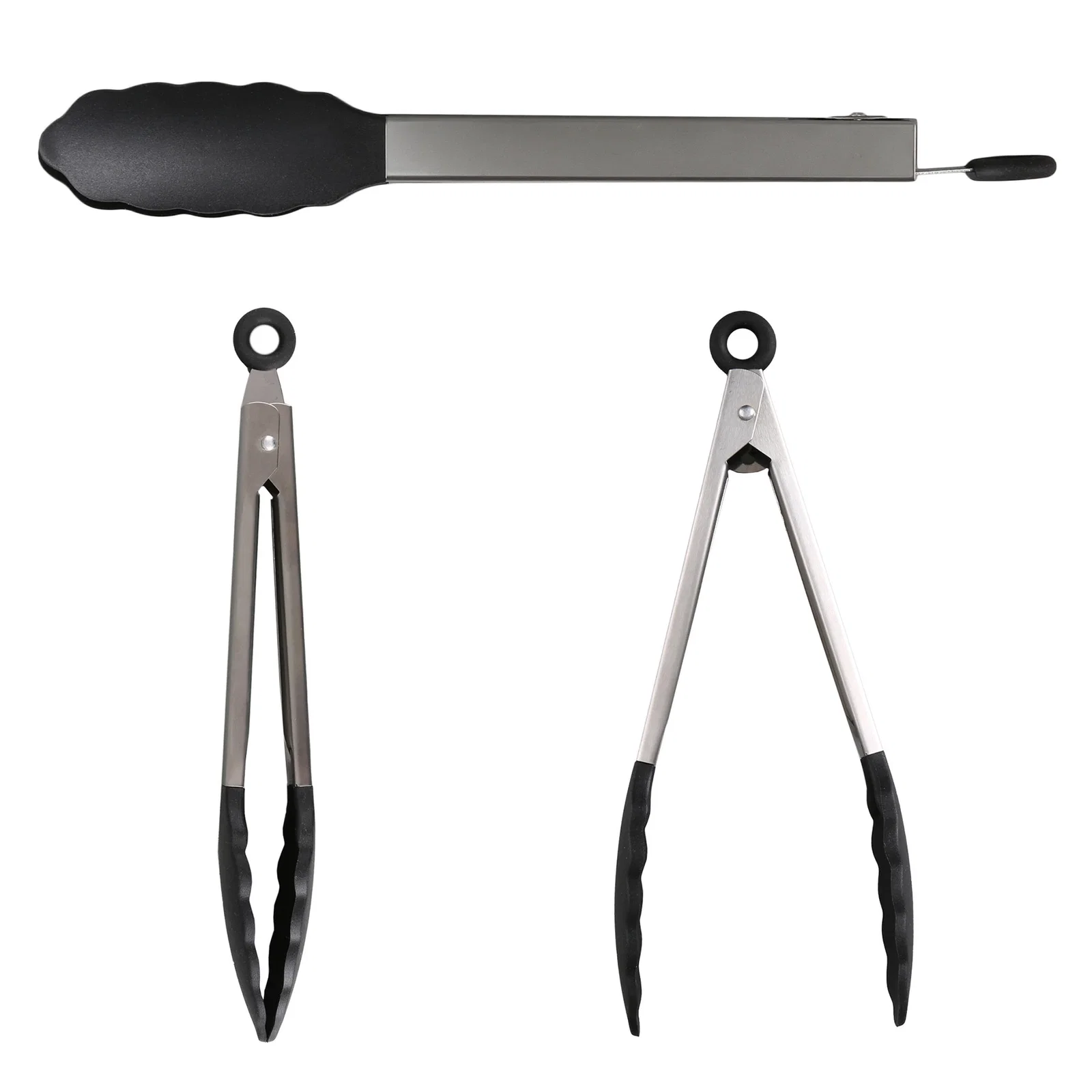 Blaze 9" Stainless & Silicone Tongs — view 3