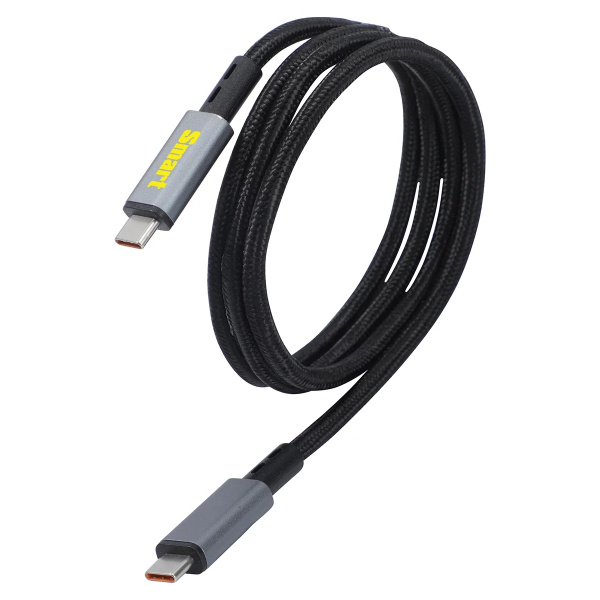 Blaze USB-C to USB-C Charging Cable in use, powering a laptop with the promotional 240W cable