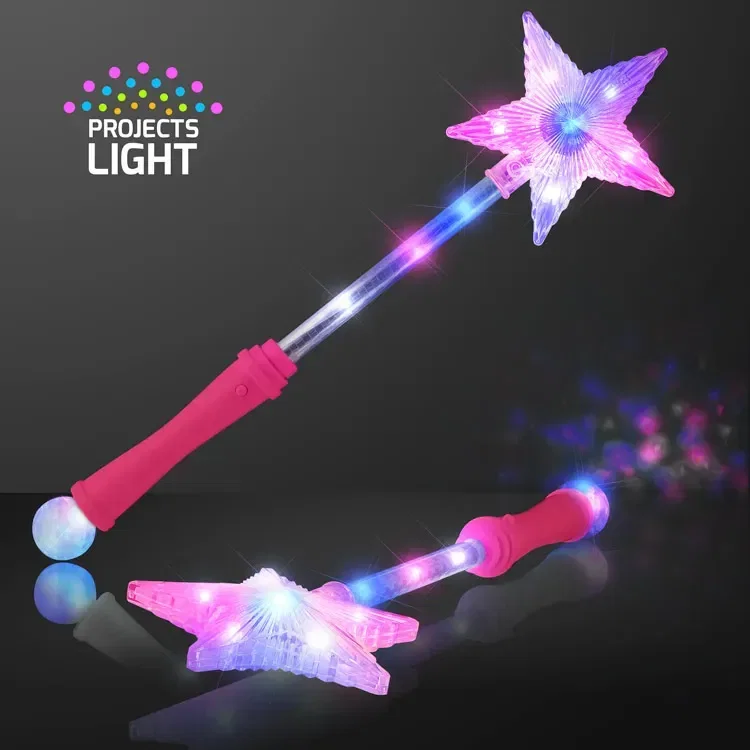 Blinky Super Star Wands, Opaque Pink Handle — view 4