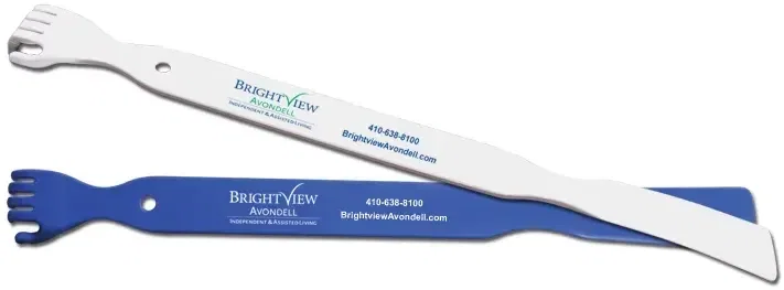 Blissful Back Scratcher / Shoehorn. Two-in-one ABS plastic back scratcher and shoehorn for seniors, view 3