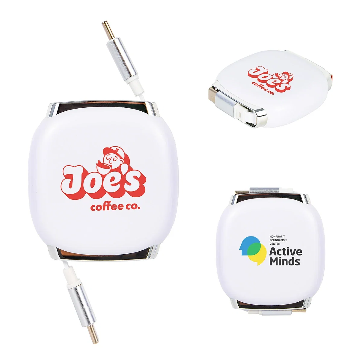 Custom Blitz 140W PD USB-C Charging Cable, front view of the branded charging cable