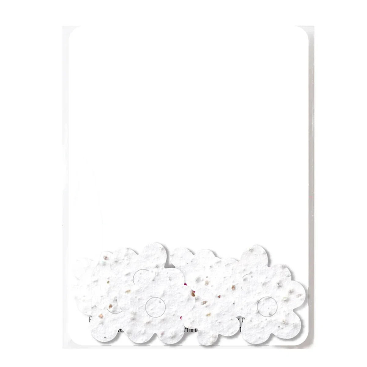 Loose plantable confetti shapes poured out of the pouch