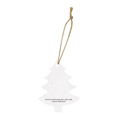 Holiday hanging decoration cut into a tree outline