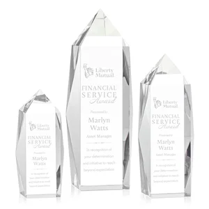 Freestanding Beveled Optical Crystal Obelisk Award