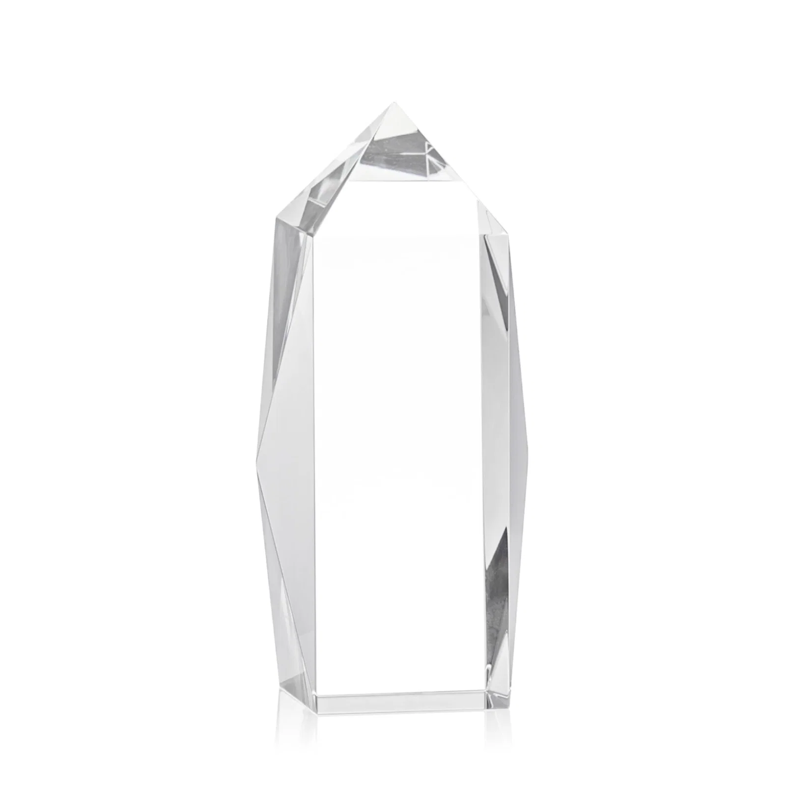 Personalized Freestanding Beveled Optical Crystal Obelisk Award, awards for corporate award ceremonies