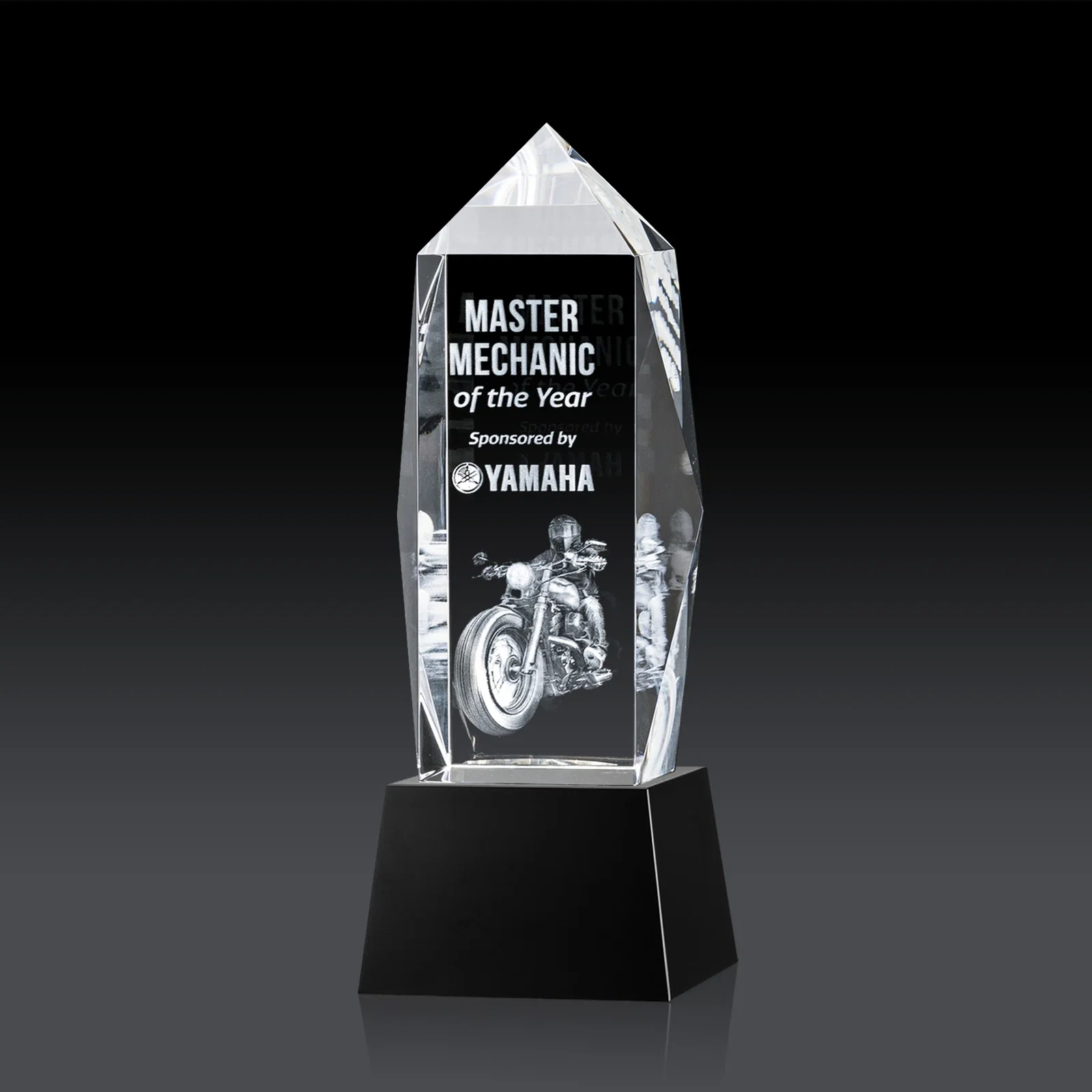 Promotional Optical Crystal Obelisk Award on Tapered Crystal Base, awards for service anniversary gifts