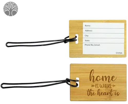 Custom Bamboo Luggage Tag