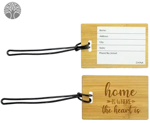 Custom Bamboo Luggage Tag