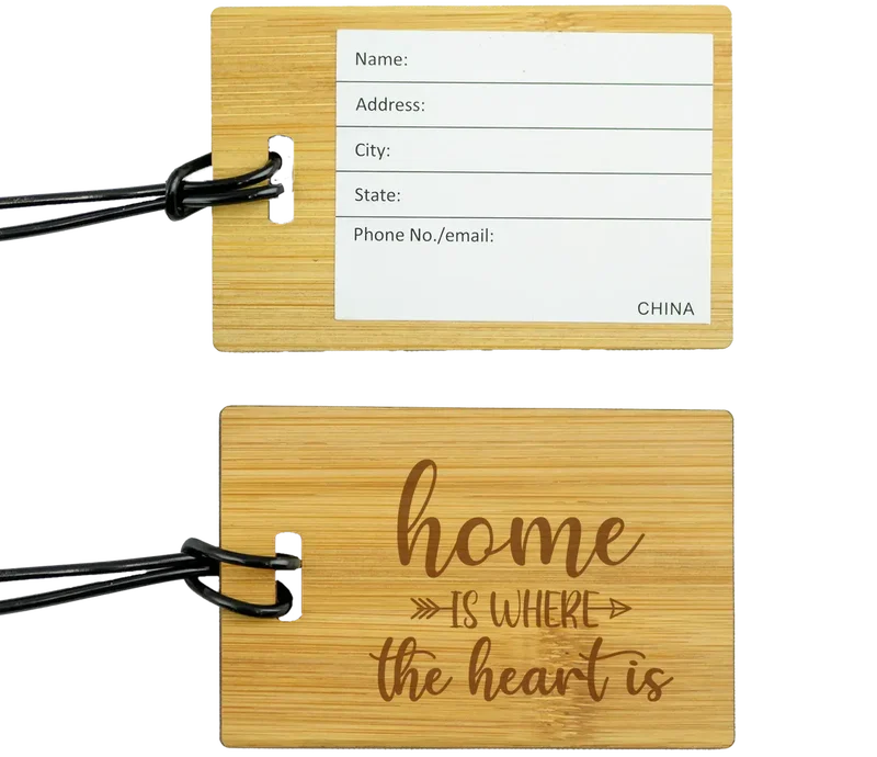 Custom Bamboo Luggage Tag — view 2