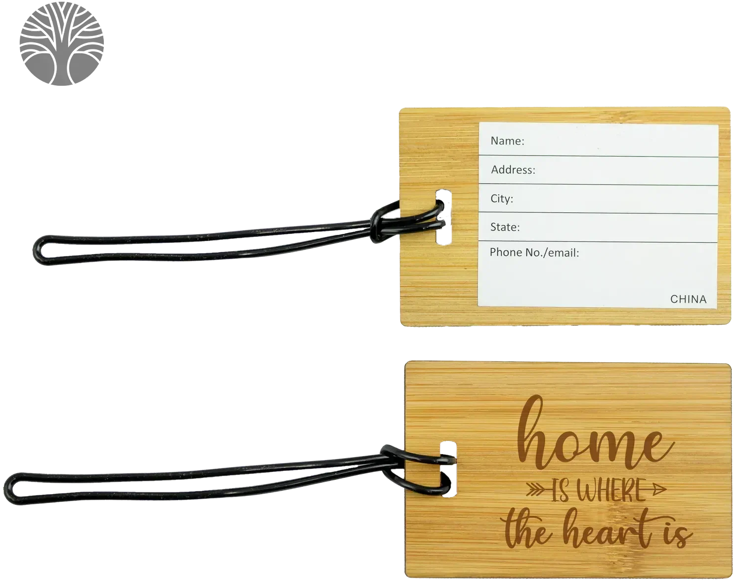 Custom Bamboo Luggage Tag — view 3