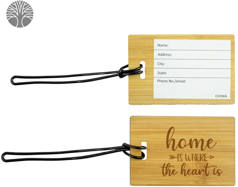 Custom Bamboo Luggage Tag — view 3