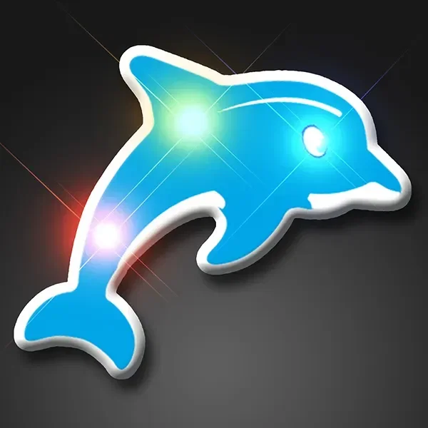 Blue Dolphin LED Light-Up Pin — view 3