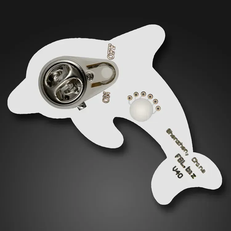 Blue Dolphin LED Light-Up Pin — view 4