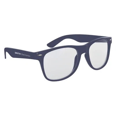 Angled three quarter view of the eyewear showing lens shape and bridge