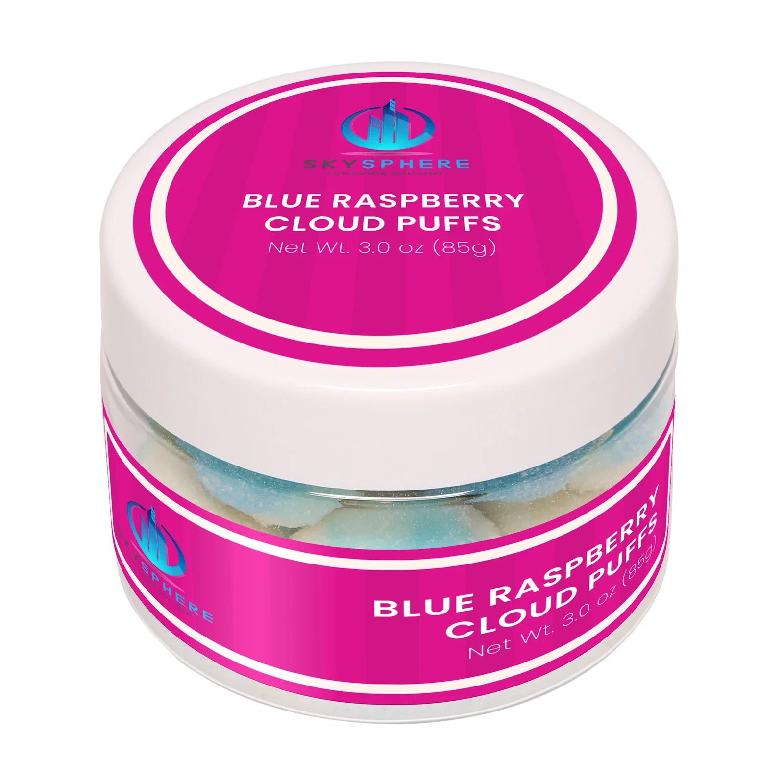 Blue Raspberry Cloud Puffs in a Jar — view 2