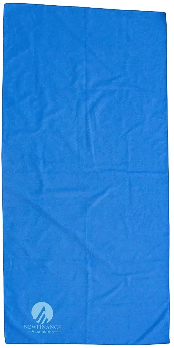 Custom Boardwalk beach towel folded showing hemmed edge and imprint area, promotional towel detail