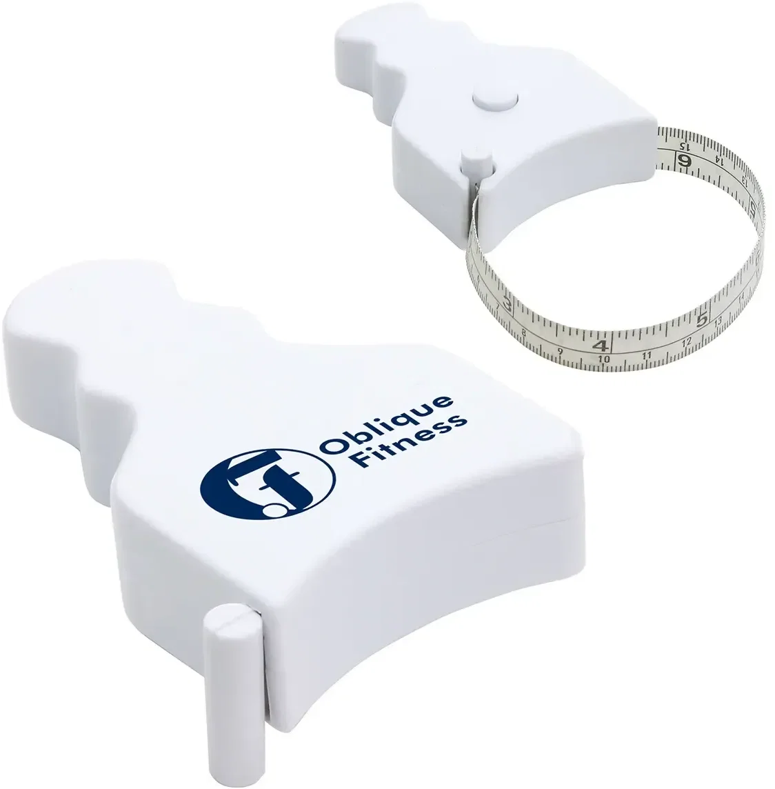 Body Wave push-button tape measure, custom branded body-measurement tape, hero view with logo