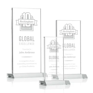 Starfire Crystal Upright Award on Mitered Base