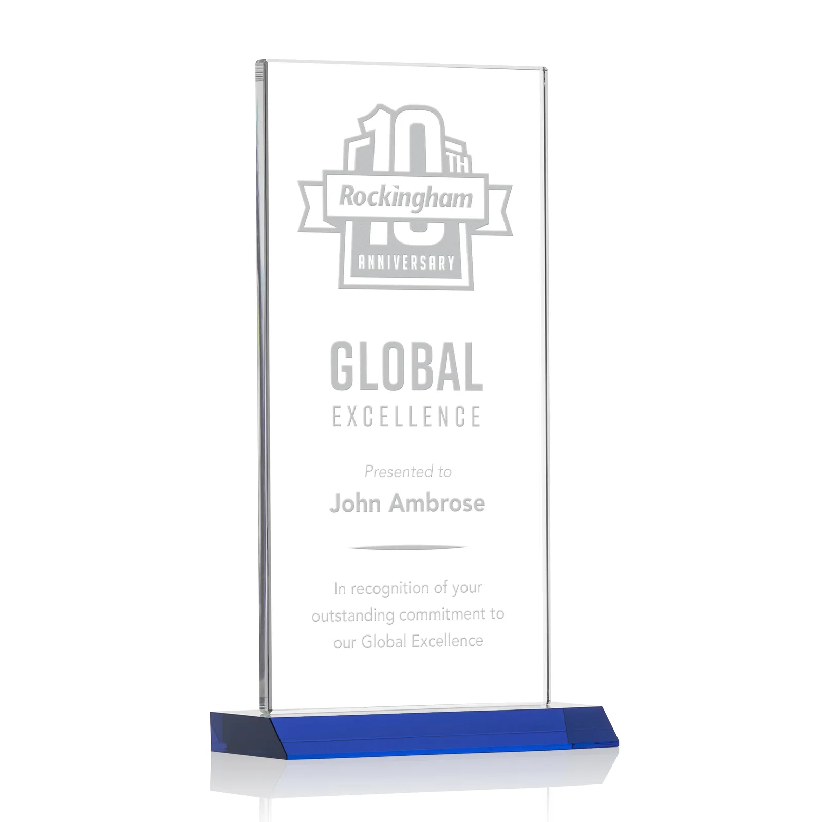 Personalized Starfire Crystal Upright Award on Mitered Base, awards for graduation ceremonies