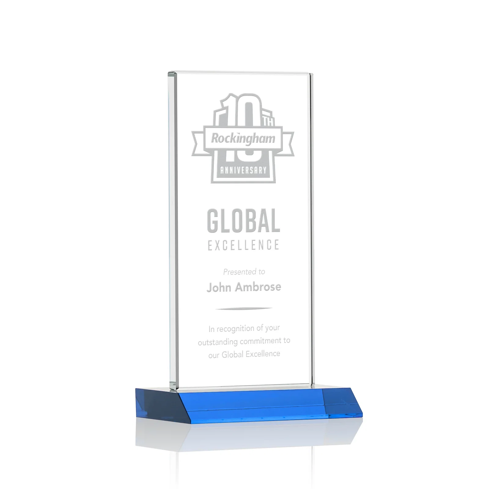 Promotional Starfire Crystal Upright Award on Mitered Base, awards for corporate award ceremonies