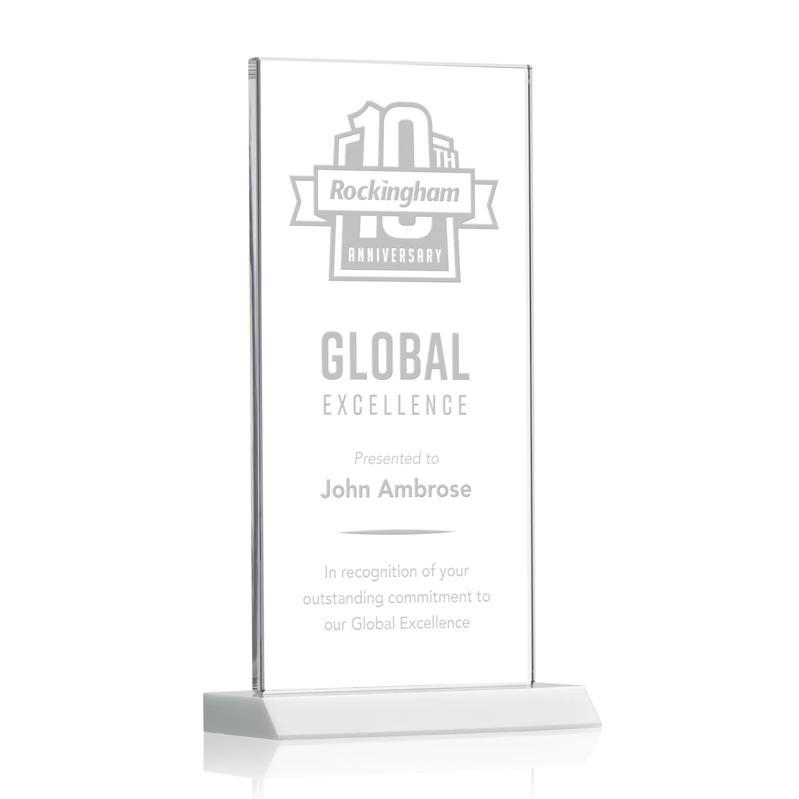 Promotional Starfire Crystal Upright Award on Mitered Base, awards for graduation ceremonies