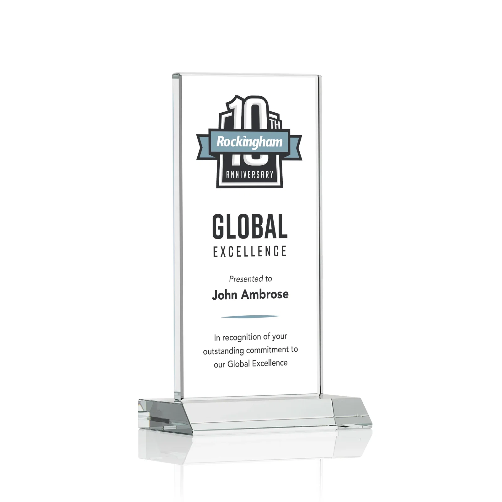 Promotional Starfire Crystal Upright Award on Mitered Base, awards for volunteer appreciation
