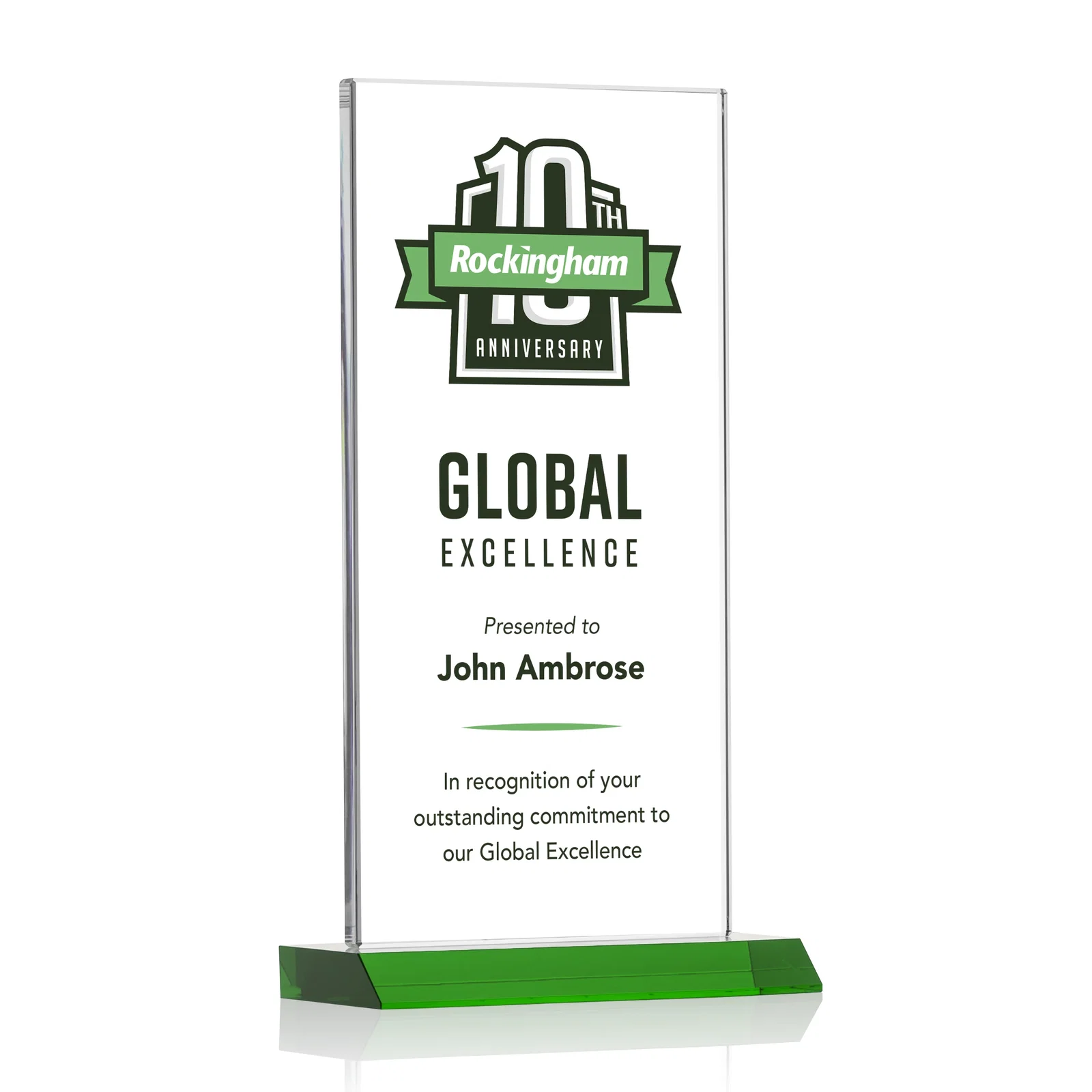 Branded Starfire Crystal Upright Award on Mitered Base, awards for graduation ceremonies