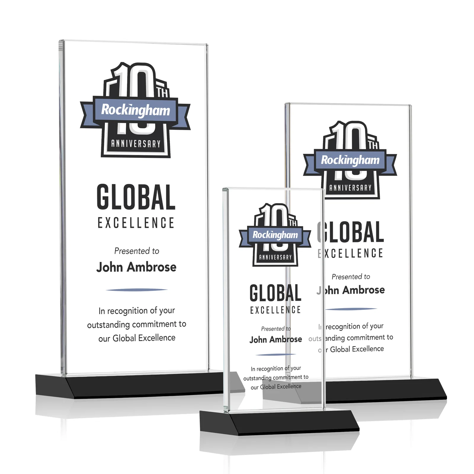 Branded Starfire Crystal Upright Award on Mitered Base, awards for safety achievement programs