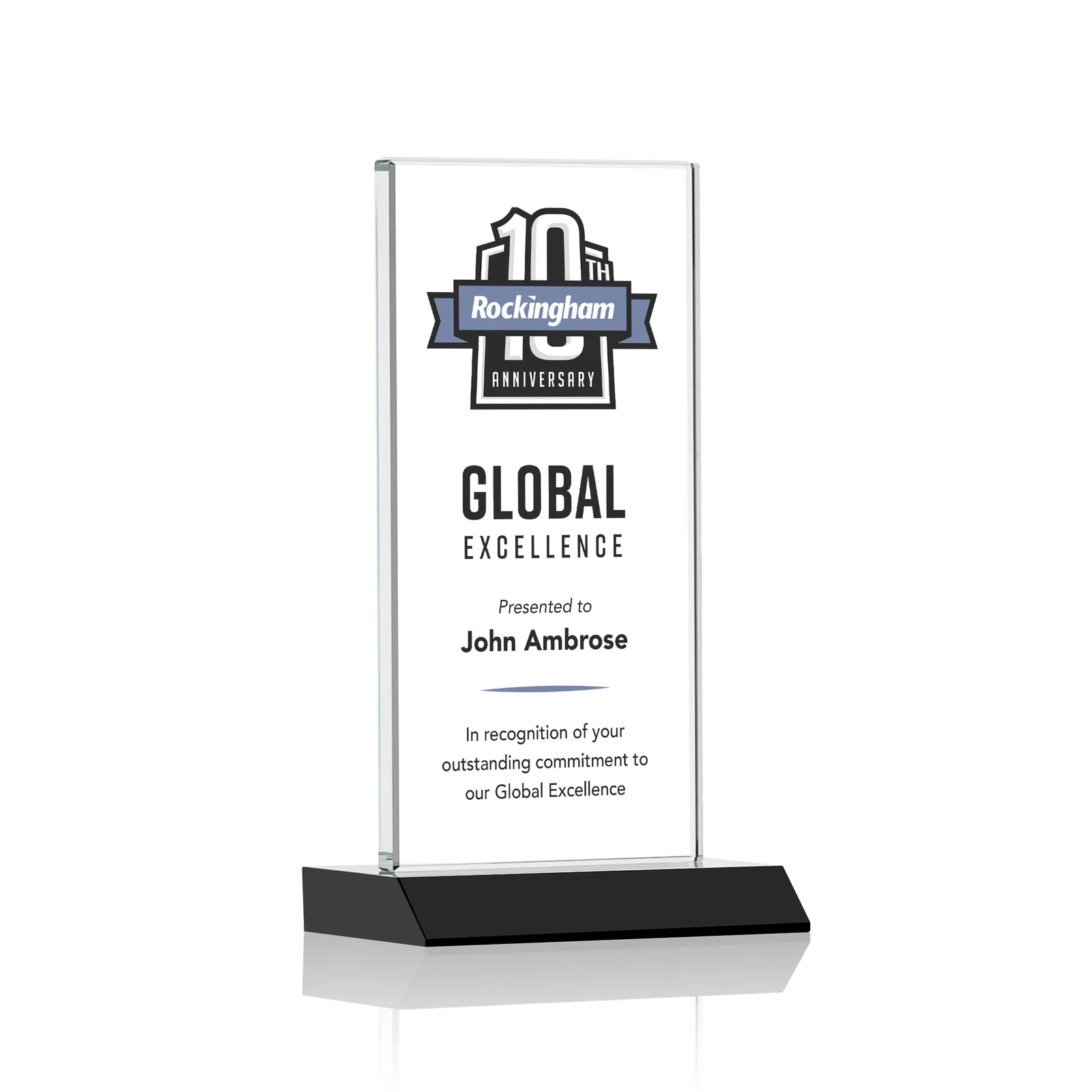 Branded Starfire Crystal Upright Award on Mitered Base, awards for volunteer appreciation