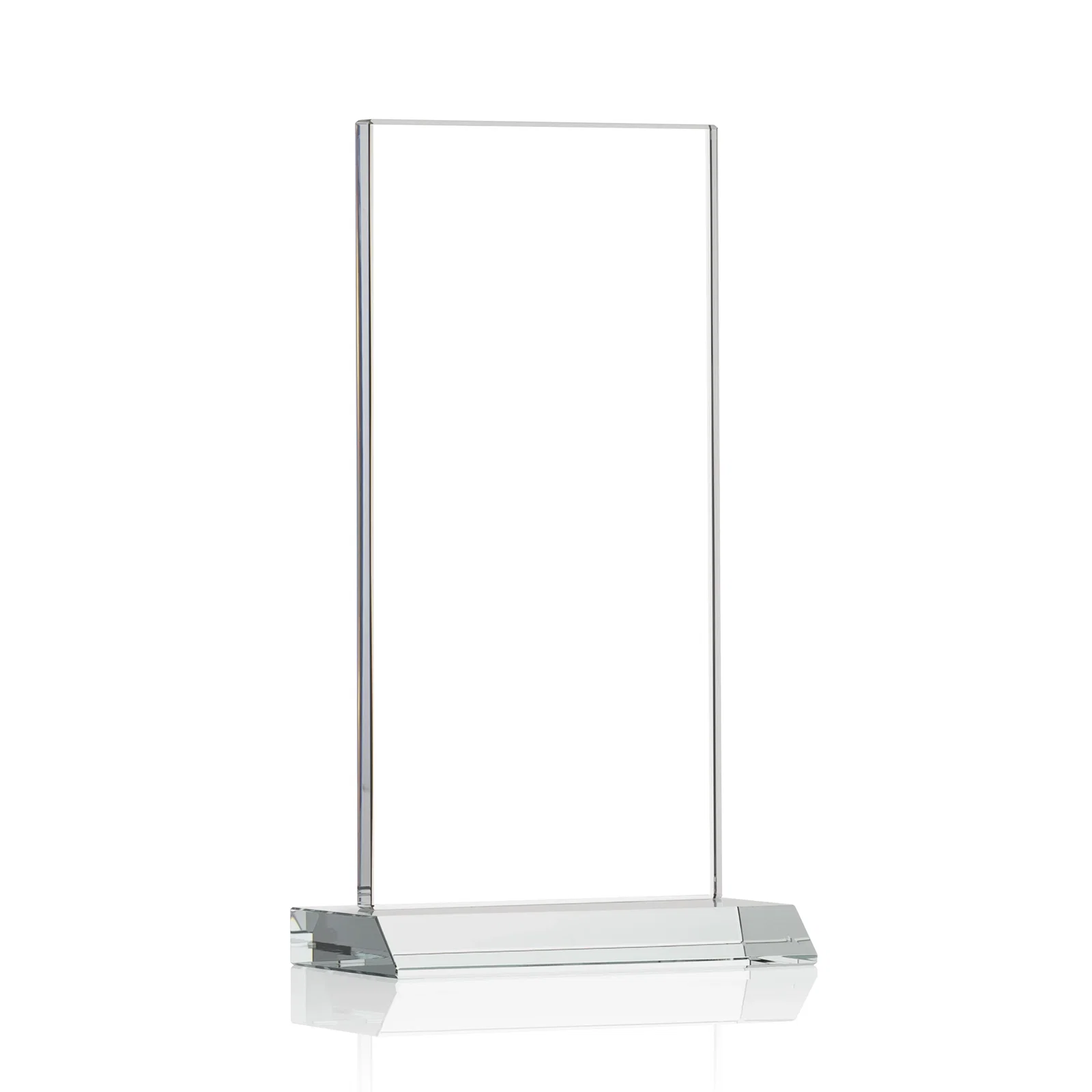 Customized Starfire Crystal Upright Award on Mitered Base, awards for team milestone celebrations