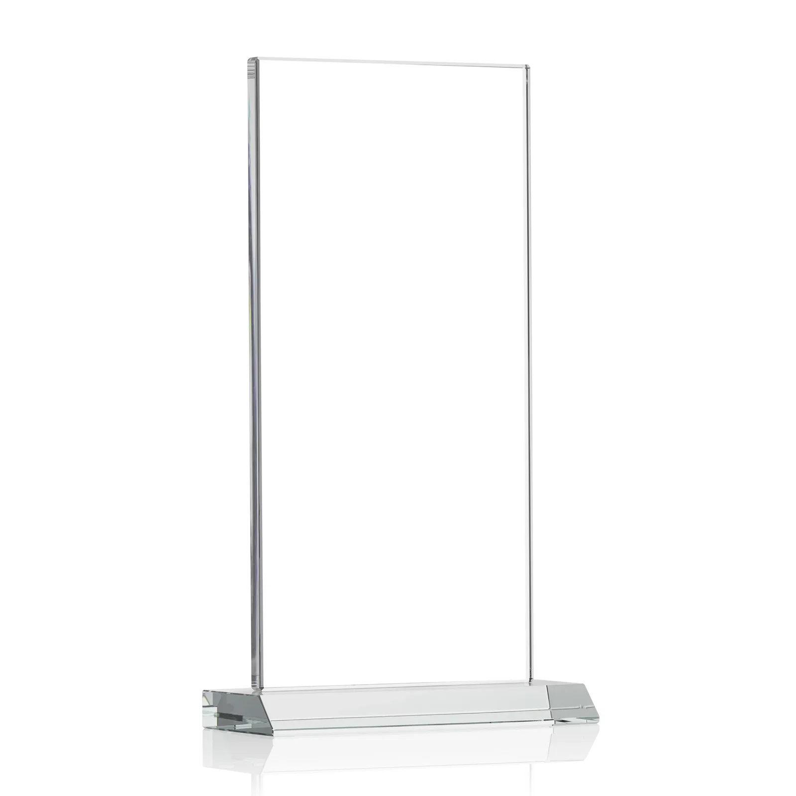 Customized Starfire Crystal Upright Award on Mitered Base, awards for donor appreciation