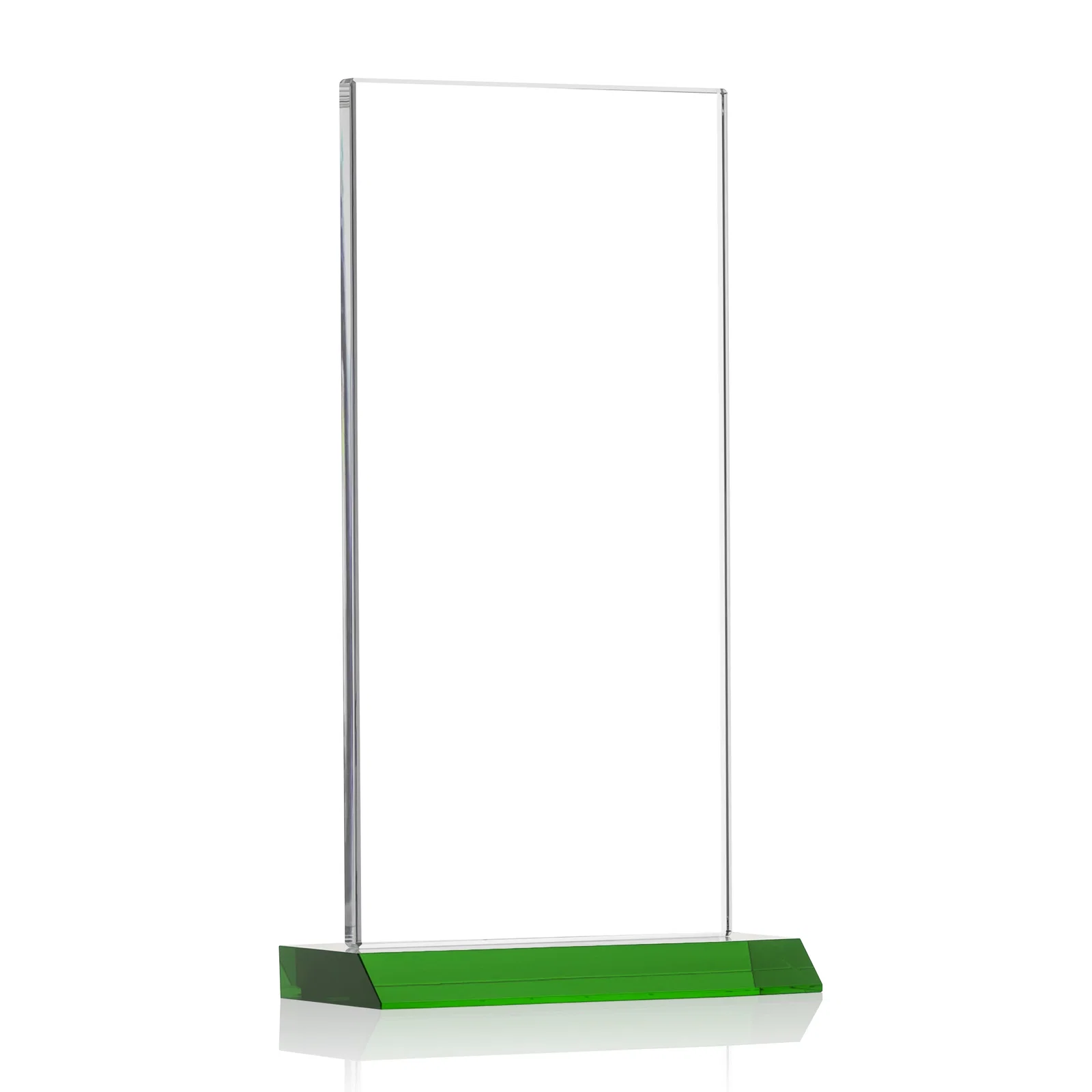 Custom engraved Starfire Crystal Upright Award on Mitered Base, awards for employee recognition