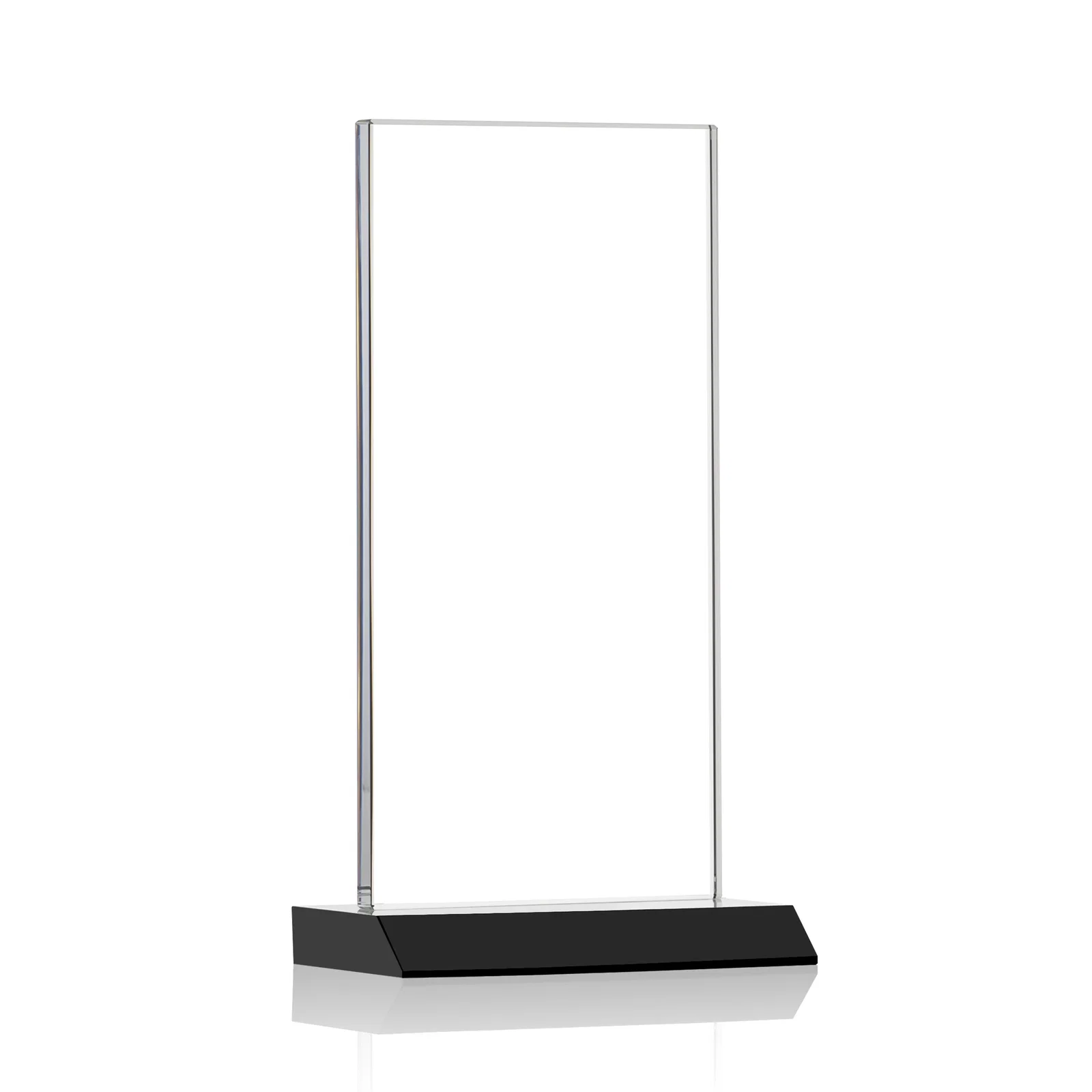 Custom engraved Starfire Crystal Upright Award on Mitered Base, awards for service anniversary gifts