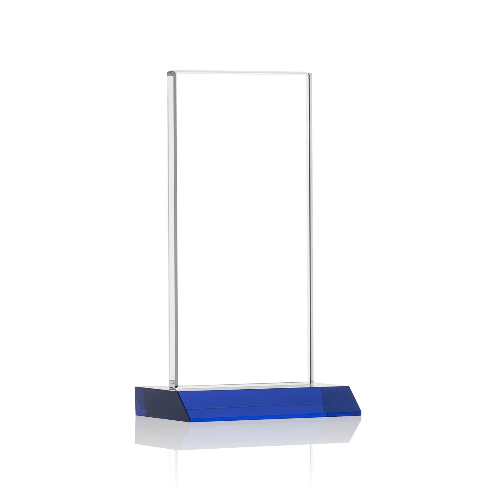 Custom engraved Starfire Crystal Upright Award on Mitered Base, awards for retirement presentations