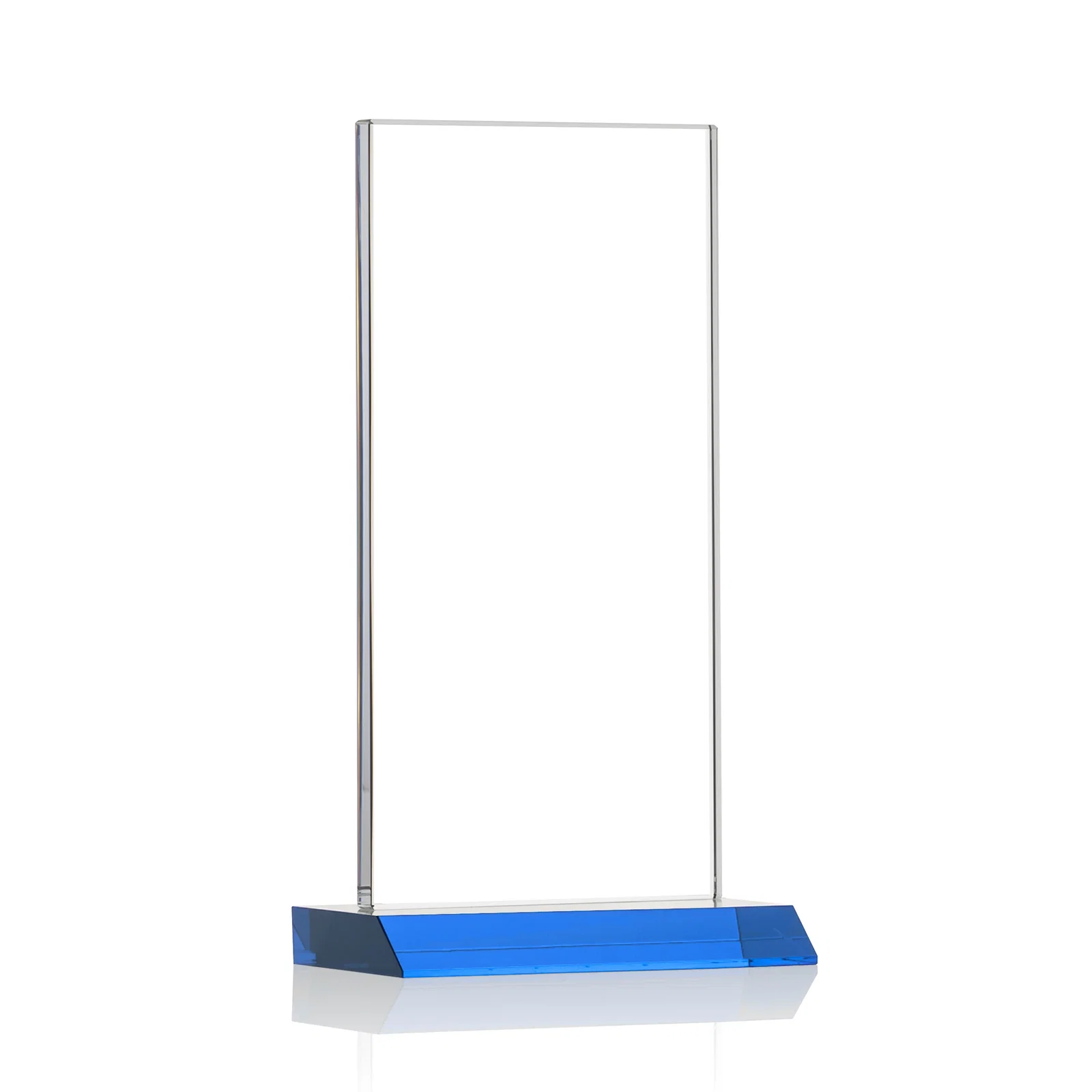 Custom engraved Starfire Crystal Upright Award on Mitered Base, awards for company anniversary events